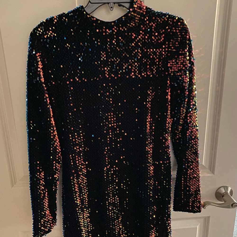 Motel Rocks Sequin Long Sleeve Mini Dress - Picture 5 of 8